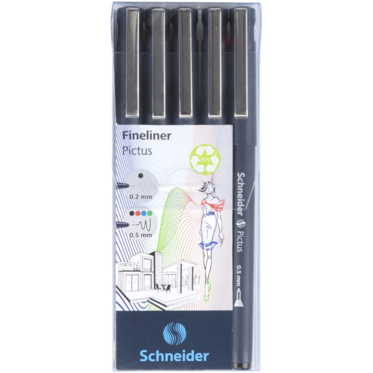 Fineliner Schneider Pictus 5 buc/portofel 1