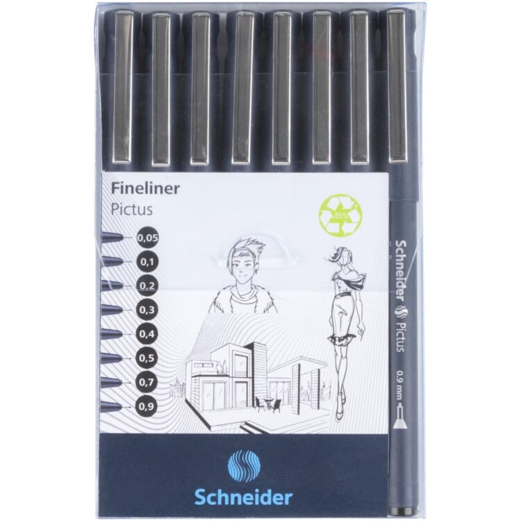 Fineliner Schneider Pictus 8 buc/portofel 1