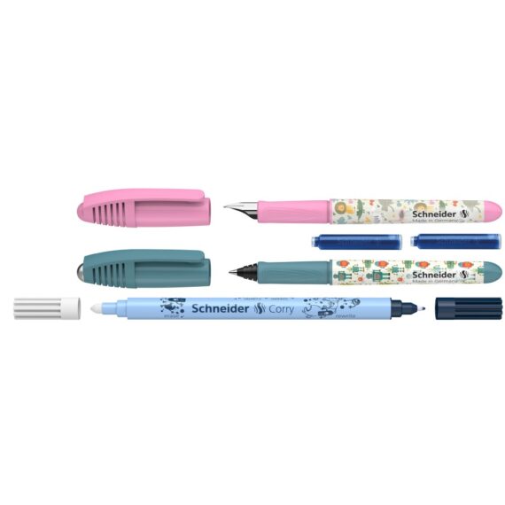 Set stilou și roller Schneider Zippi 2025/2026 Roz+Verde 2