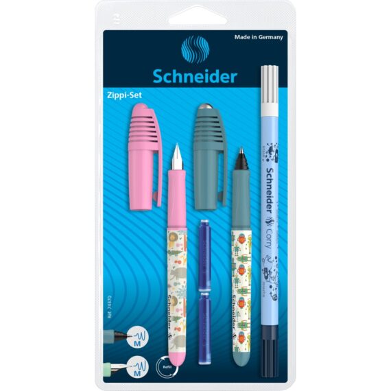 Set stilou și roller Schneider Zippi 2025/2026 Roz+Verde